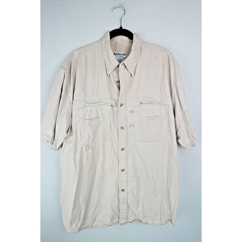 Magellan Sportswear‎ Men's XL Beige Fishing Shirt Vented Short Sleeve Outdoor